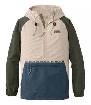 LL Bean Men's Outerwear SILVER SAND/RANGELEY / S L.L. Bean Men's Mountain Classic Anorak, Multi-Color 50527158467