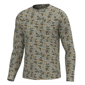 LOCAL BOY OUTFITTERS Men's Tees SAND DUCK CAMO / S Local Boy Long Sleeve Heather Performance Shirt L1400083SDC