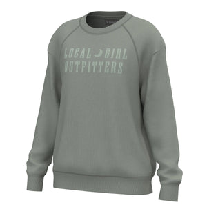 LOCAL GIRL Women's Sweatshirt SAGE / XS Local Girl Moon Cotton Crewneck L5130009