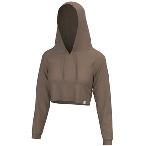 LOCAL GIRL Women's Top COCOA / XS Local Girl Velvet Fleece Cropped Hoodie L5130016