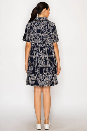 MEET ME IN SANTORINI Women's Dresses Selene's Stitch Shirt Dress