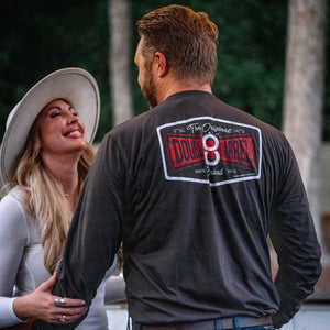 OVER UNDER CLOTHING Men's Tees Over Under L/S Double Barrel Brand T-Shirt Charcoal