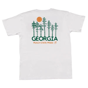 PEACH STATE PRIDE Men's Tees Peach State Pride Georgia Pines Short Sleeve Pocket Tee