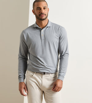 PETER MILLAR Men's Polo Peter Millar Lyons Performance Jersey Long-Sleeve Polo