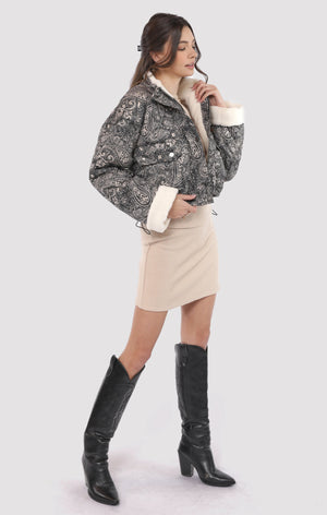 SADIE AND SAGE Women Jackets Sadie And Sage Cool Girl Quilted Puffer Sherpa Lined Jacket