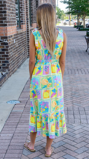 SADIE AND SAGE Women's Dresses Mimosa Shoulder Ties Surplice Midi Dress