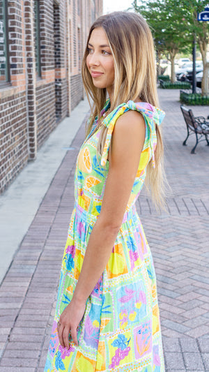 SADIE AND SAGE Women's Dresses Mimosa Shoulder Ties Surplice Midi Dress