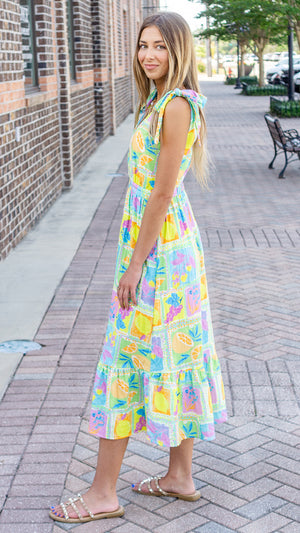 SADIE AND SAGE Women's Dresses Mimosa Shoulder Ties Surplice Midi Dress