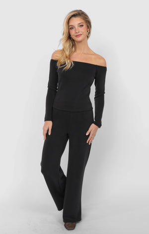 SADIE AND SAGE Women's Pants Sadie And Sage Hustle Knit Wide Leg Pants