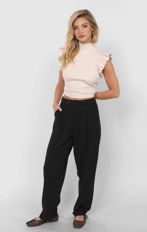 SADIE AND SAGE Women's Pants Sadie and Sage Think Poetic Front Seam Tapered Trousers