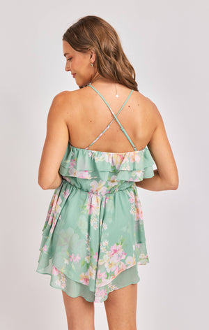 SADIE AND SAGE Women's Romper Sadie and Sage Desert Rose Ruffle Romper