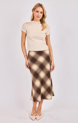 SADIE AND SAGE Women's Top Sadie and Sage Anthem High Neck S/slv Knit Top || David's Clothing