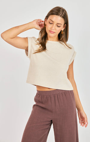 SADIE AND SAGE Women's Top Sadie And Sage Locket Cuffed Sleeve Tee