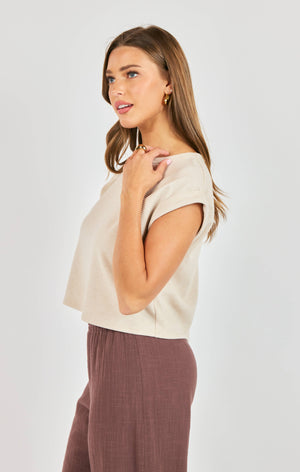 SADIE AND SAGE Women's Top Sadie And Sage Locket Cuffed Sleeve Tee