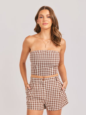 SADIE AND SAGE Women's Top Sadie and Sage Mustang Gingham Tube Top