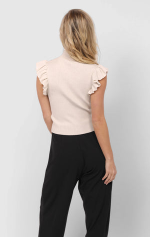 SADIE AND SAGE Women's Top Sadie And Sage Tiffany Mockneck Ruffle Tank Sweater