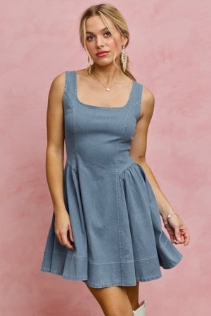 SO ME Women's Dresses Denim Fit And Flare Mini Dress