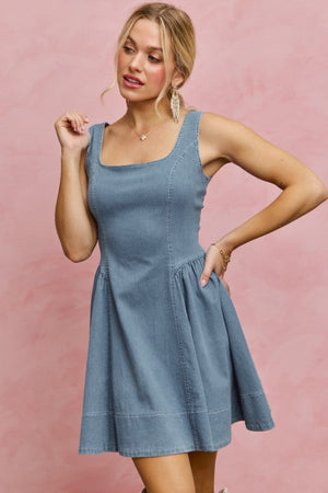 SO ME Women's Dresses Denim Fit And Flare Mini Dress