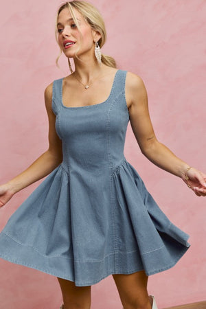 SO ME Women's Dresses Denim Fit And Flare Mini Dress