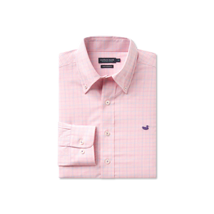 SOUTHERN MARSH COLLECTION Men's Sport Shirt CAMELLIA & WHARF / S Southern Marsh Dyer Performance Gingham Dress Shirt CDYGCMWF