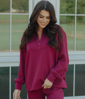 SOUTHERN SHIRT CO. Women's Sweatshirt Southern Shirt AstroKnit Performance Pullover - Ruby