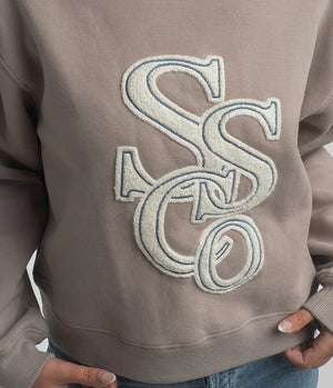 SOUTHERN SHIRT CO. Women's Sweatshirt Southern Shirt Preppy Front Print Sweatshirt - Hazelnut