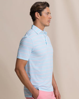 SOUTHERN TIDE Men's Polo Core Sound Stripe Coastal Breeze Performance Polo
