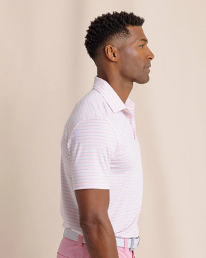 SOUTHERN TIDE Men's Polo Southern Point Driver Oyster Creek Stripe Polo || David's Clothing