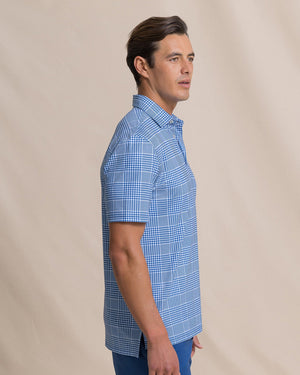 SOUTHERN TIDE Men's Polo Southern Tide Driver Coral Key Plaid Printed Polo