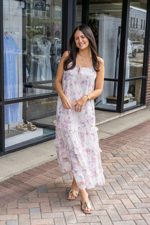 STORIA Women's Dresses Floral Tiered Ruffle Maxi Dress