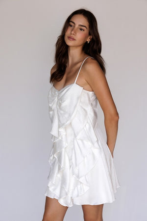 STORIA Women's Dresses Ruffled Mini Dress With Bow