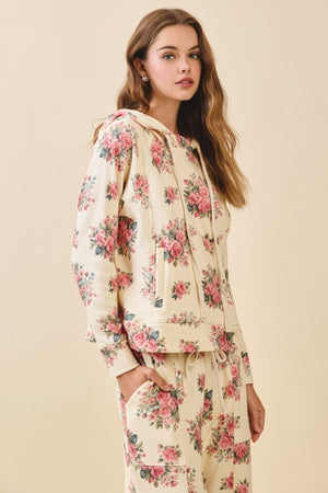 TCEC Women's Top Floral Print Hoodie