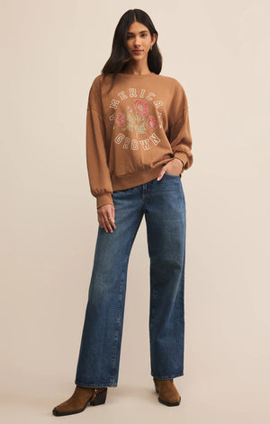 Z SUPPLY Women's Top Z Supply Stay Wild Sunday Sweatshirt || David's Clothing