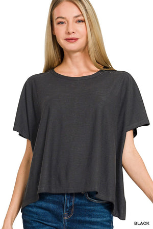 ZENANA Women's Top Slub Box Tee