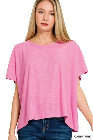ZENANA Women's Top Slub Box Tee