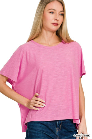 ZENANA Women's Top Slub Box Tee