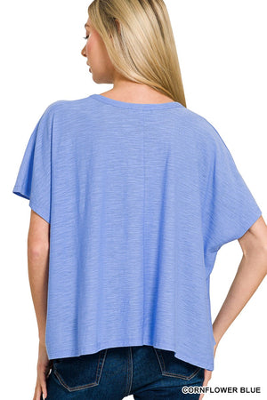 ZENANA Women's Top Slub Box Tee