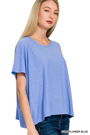 ZENANA Women's Top Slub Box Tee