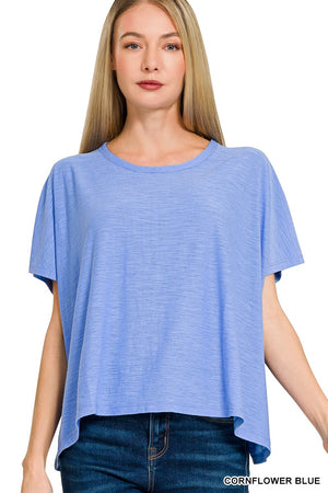 ZENANA Women's Top Slub Box Tee