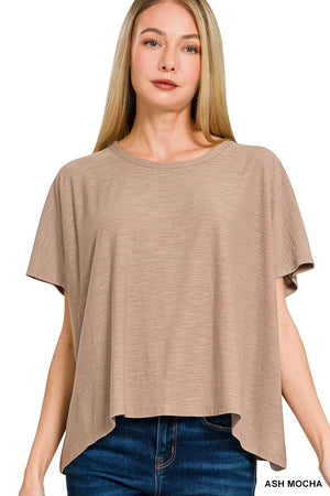 ZENANA Women's Top Slub Box Tee