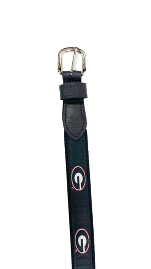 ZEPPELIN PRO Men's Belts Zeppro University of Georgia Ribbon Belt - Black || David's Clothing