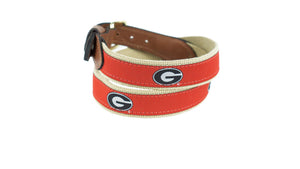 Zeppro Men's Belts Zeppro University of Georgia Ribbon Belt - Red || David's Clothing