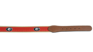 Zeppro Men's Belts Zeppro University of Georgia Ribbon Belt - Red || David's Clothing