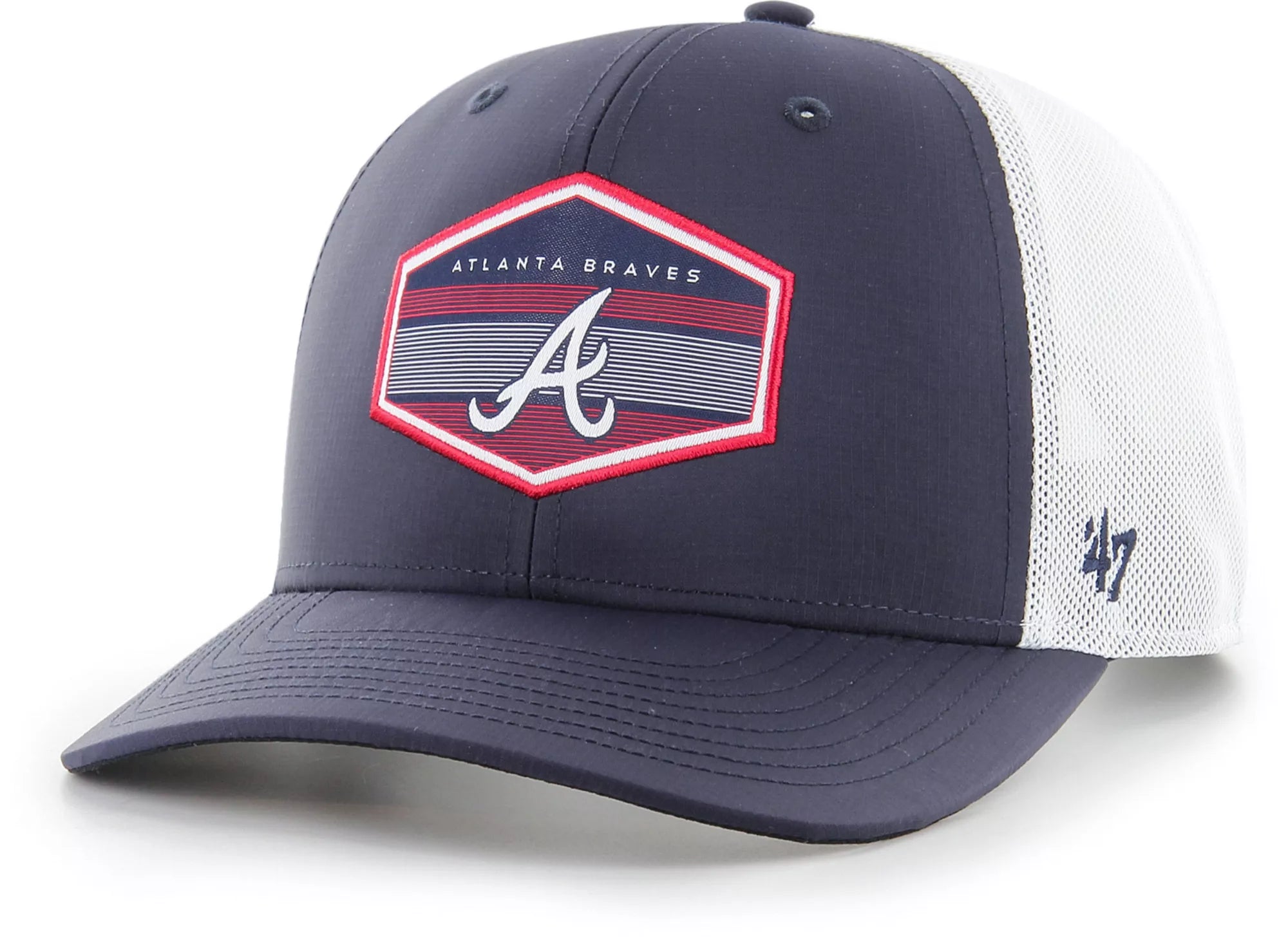 47 BRAND Men's Hats NAVY Atlanta Braves 47 Men's Navy Burgess Trucker Hat || David's Clothing  BRGSS01BBPNY