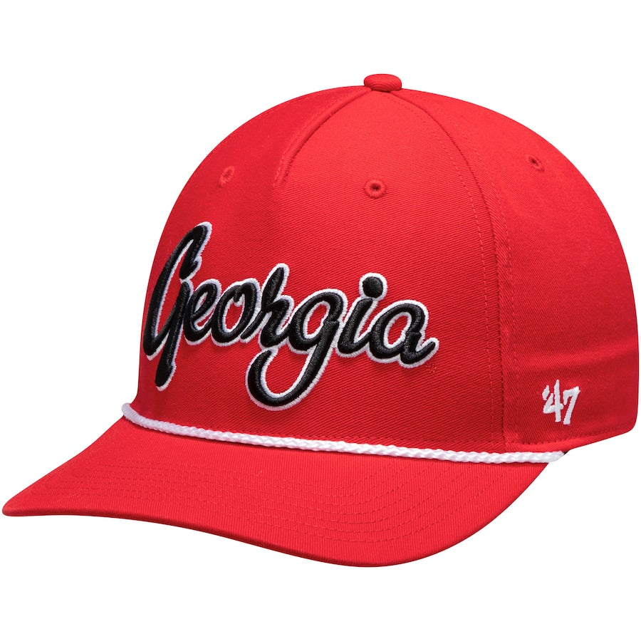 47 BRAND Men's Hats RED UGA Georgia Bulldogs '47 Brand Overhand Script MVP Snapback Adjustable Hat || David's Clothing OVRHS17GWP