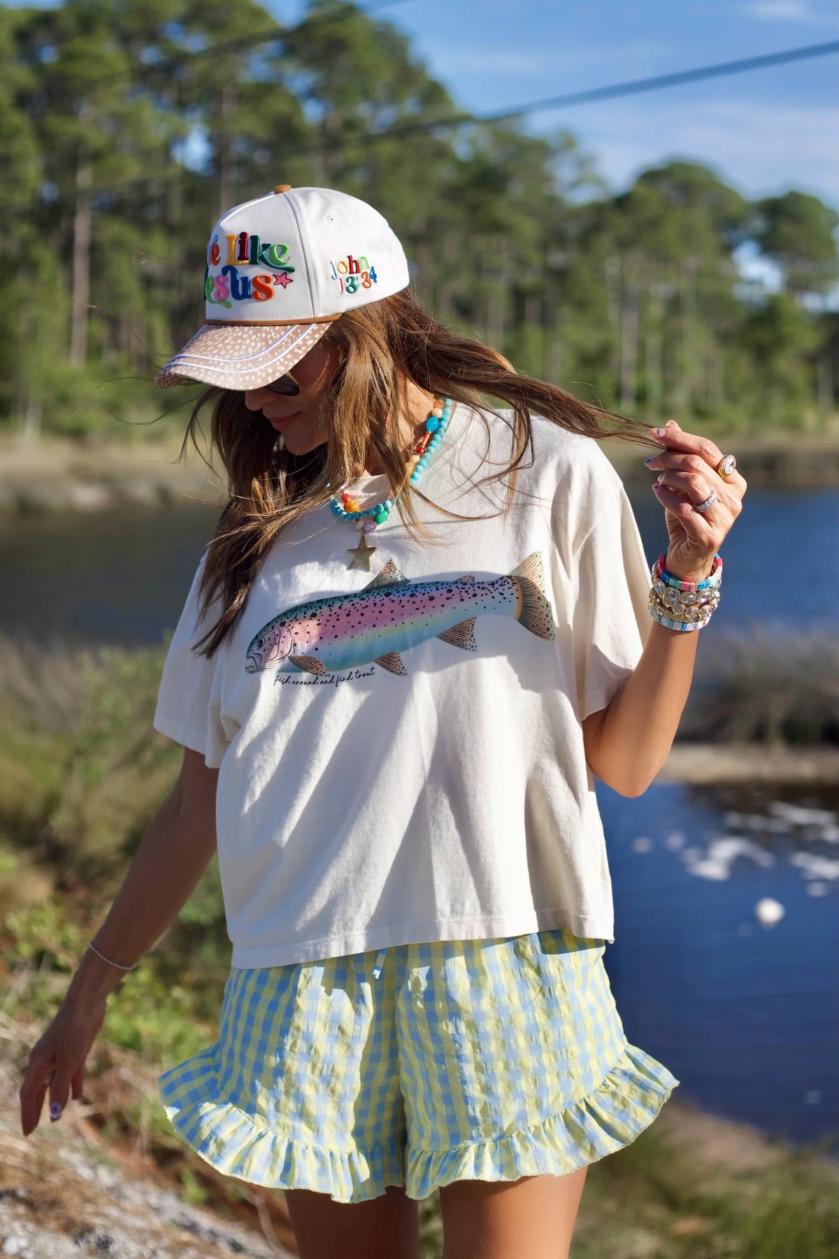 Poppy + Pine Rainbow Trout Crop Tee