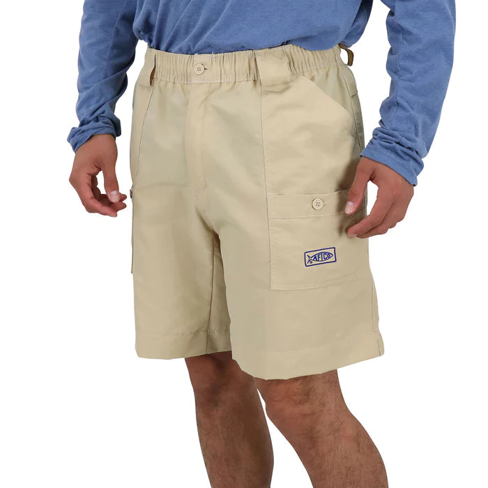 AFTCO MFG 14-Men's Activewear KHAKI / 28 Aftco Original Fishing Shorts Long - Khaki || David's Clothing M01LKHA