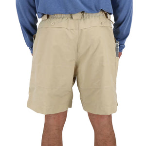 AFTCO MFG 14-Men's Activewear Aftco Original Fishing Shorts Long - Khaki || David's Clothing