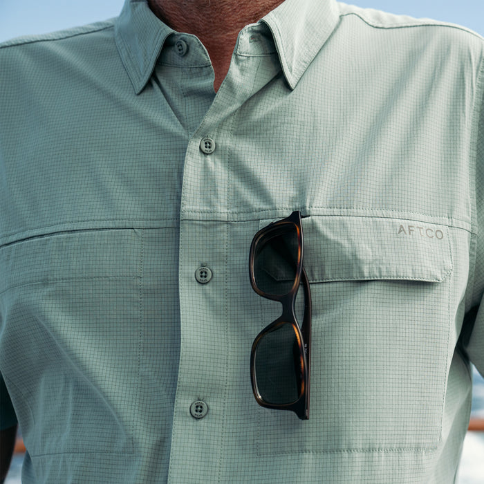 AFTCO MFG Men's Sport Shirt Aftco Air-O Mesh SS Button Down Shirt
