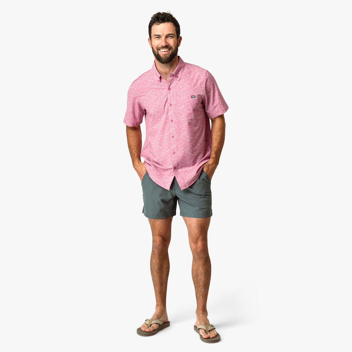 AFTCO MFG Men's Sport Shirt Aftco Boatbar SS Button Down Shirt